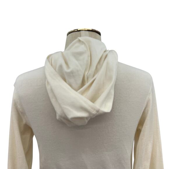 Skims Logo Pointelle Zip Up Hoodie Ivory Cream Size Small - Picture 10 of 14